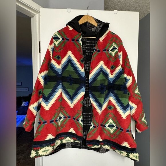 Play Buffalo Reversible Hooded Fleece Jacket – Southwest Aztec Pattern - Picture 2 of 15